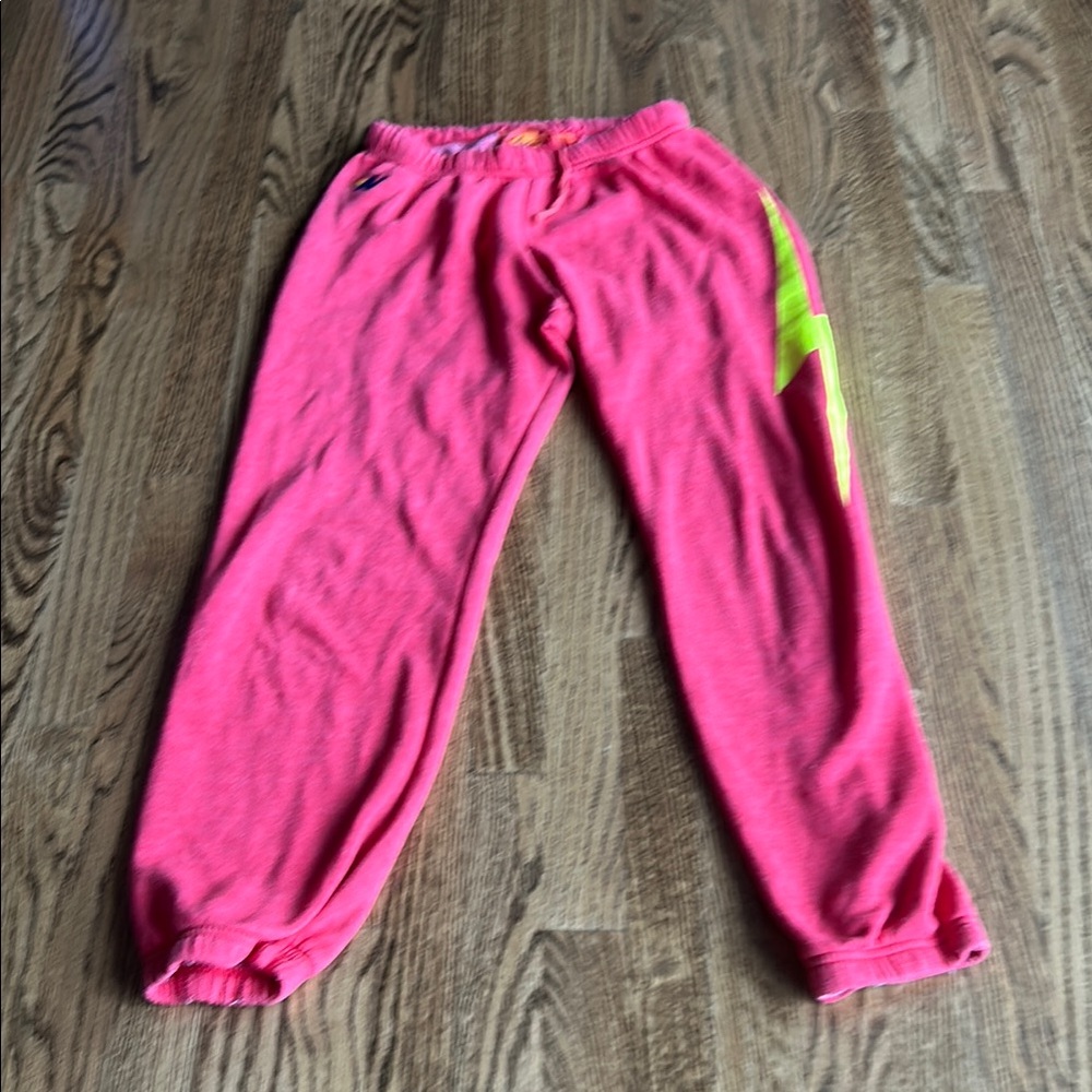 Aviator Nation Red and Yellow Bolt sweatpants